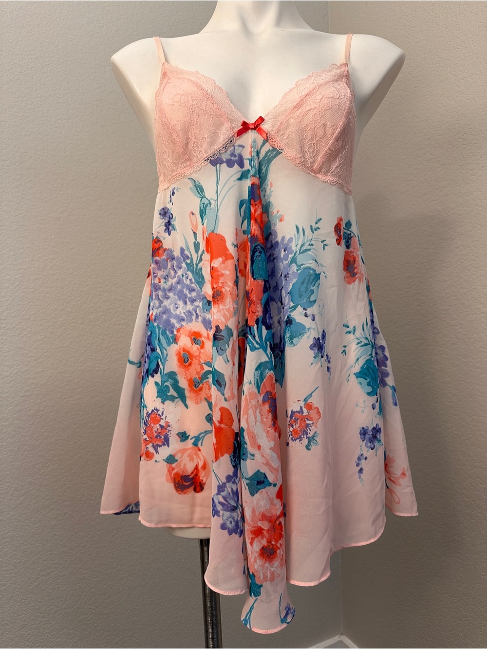 In Bloom Pink Floral Lace Babydoll Chemise